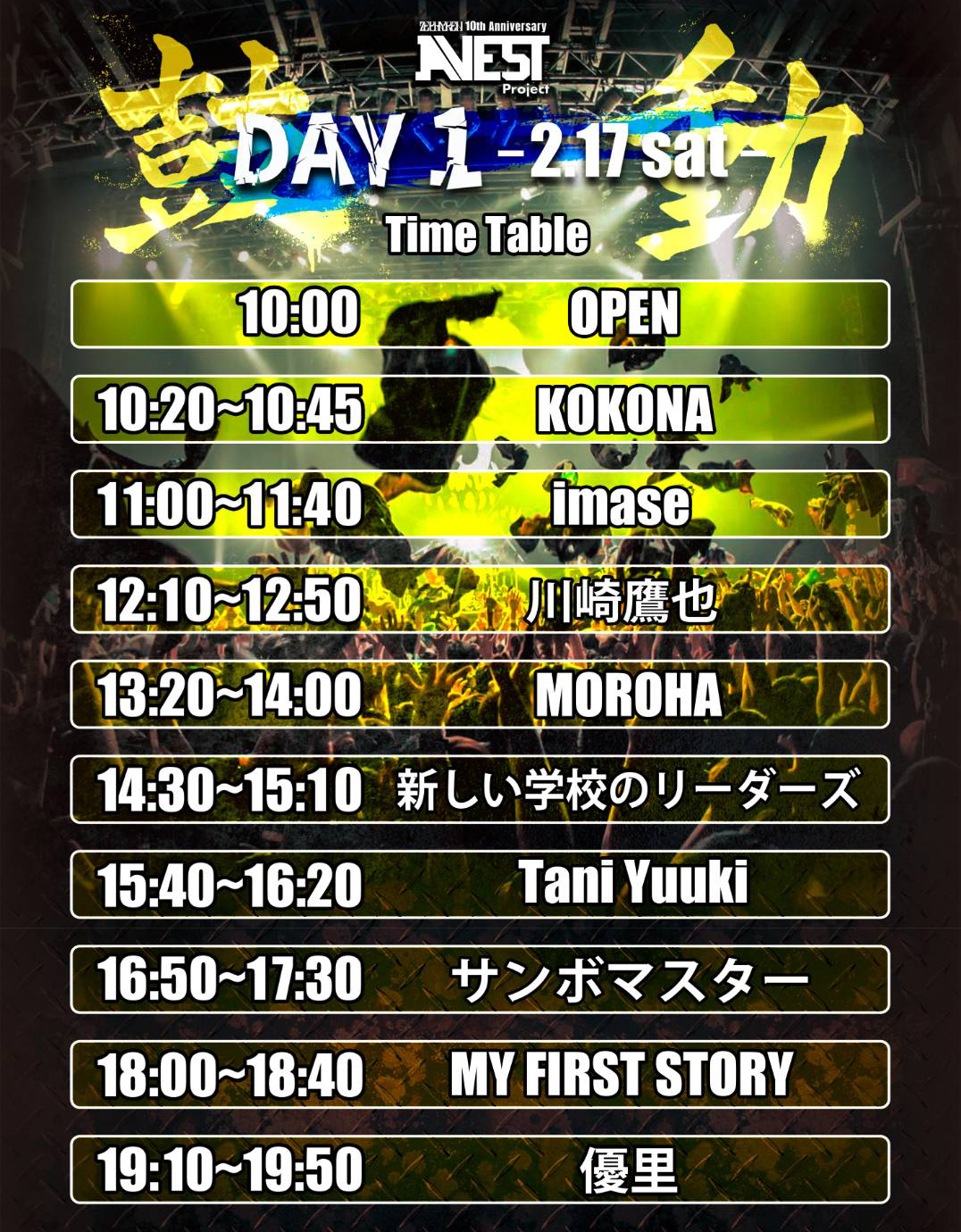TIME TABLE DAY 1