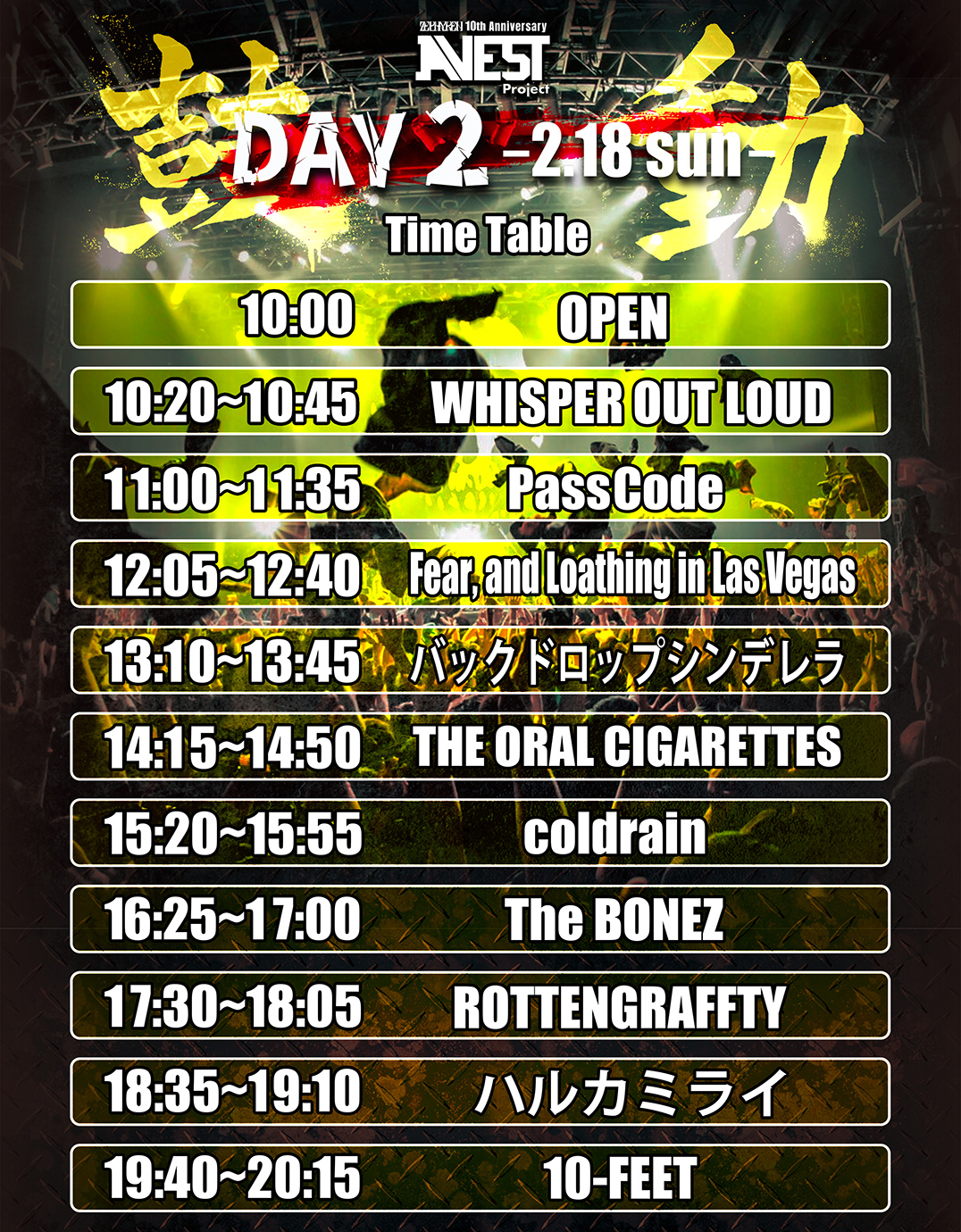 TIME TABLE DAY 2
